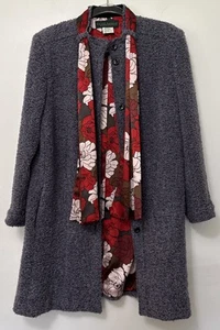 Harve Bernard Wool Blend Popcorn Textured Coat Matching Scarf EUC Size 12 Women - Picture 1 of 7