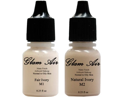 (2) Base de maquillaje con aerógrafo Glam M1 Marfil justo y M2 Marfil natural Foto 1 de 4