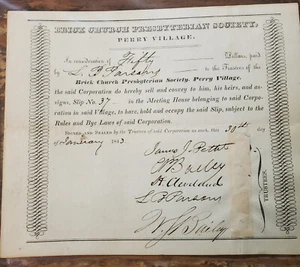 Brick Church, Presbyterian Society/Perry Village, New York, 1843 "Slip" - Picture 1 of 2