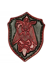 BAPHOMET GOAT SHIELD GENUINE LEATHER PATCH - Picture 1 of 2