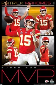 POSTER 22x34 commemorativo Patrick Mahomes SUPER BOWL MVP Kansas City Chiefs - Foto 1 di 1