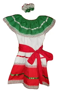 Vestidos tricolores para niñas y niños pequeños para fiesta folclórica del 5 de mayo de México nuevos sin etiquetas - Imagen 1 de 12