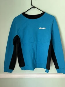NIKE AIR blue Black XL sweatshirt Crew Top Pullover  Boys - Picture 1 of 5