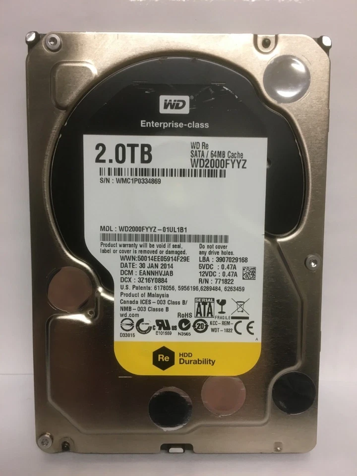 WD RE WD2000FYYZ 2TB 7200RPM 64MB Cache SATA 6.0Gb/s 3.5" Enterprise Hard Drive - Image 1 of 1