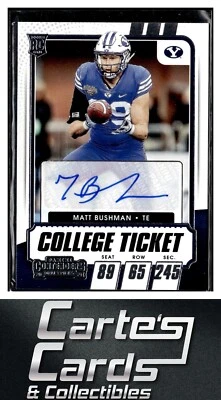 Matt Bushman 2021 Panini Contenders Draft Picks #171 BYU Cougars RC Auto - Image 1 of 2