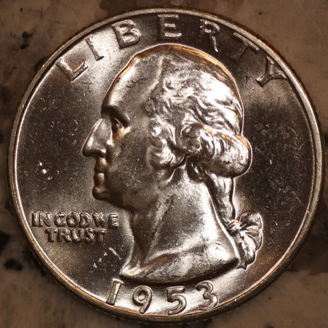 1953 P Washington Quarter 25C CHOICE BU LUSTER! 90% Silver Cover