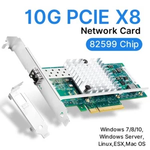10Gb PCI-E NIC Network Card SFP Port Intel 82599 Controller Ethernet LAN Adapter - Picture 1 of 7
