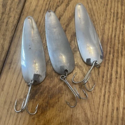 Lot Of 3 Fishing Spoons 3.5” 3/4 Oz USA  - Image 1 of 4