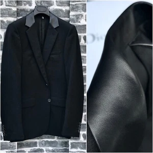 UltraRare & Gorgeous Dior Homme AW04 Hedi Slimane Slim Fit Leather Collar Blazer - Picture 1 of 12