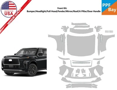 Película de proteção de pintura frontal PreCutKit PPF para Infiniti QX80 2025 - Imagem 1 de 4