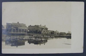 Marion Wisconsin WI Pond Dam Szene Gebäude Echt Foto Postkarte RPPC 1907 - Bild 1 von 2