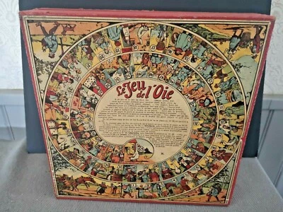 Ancienne mallette de jeu: dames, jeu de l'oie..etc ... En carton - Photo 1/4