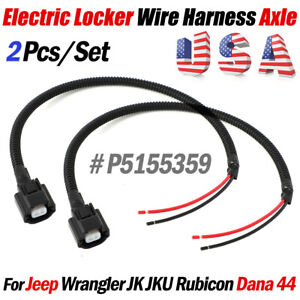 For Jeep Wrangler JK JKU RUBICON Dana 44 Electric Locker Wire Harness Axle Pair