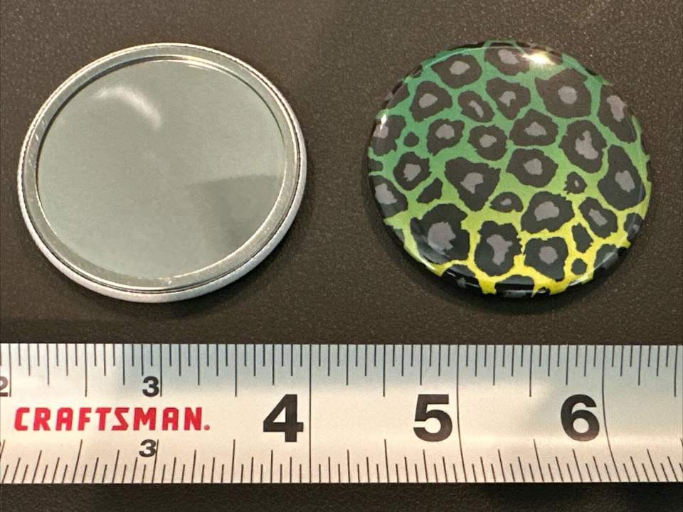 Mini Cartera Maquillaje Portátil Bolsillo Redonda Espejo Verde Leopardo Foto 1 de 1