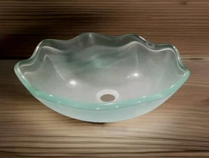 Artesian Houseware Glass Frosted Scallop Vessel Sink - Picture 1 of 5