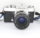 [Excellent+++] NIKOMAT EL NIKKO-H f-50mm Film Camera  w/ Lens Cap, Filter, Strap