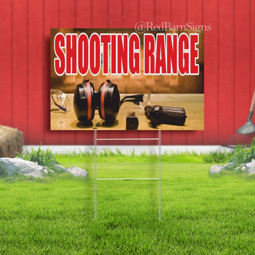 SHOOTING RANGE Advertising Yard Sign Ammo GUN RANGE | eBay