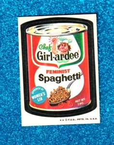 1973 Wacky Packages Original 4th Series *CHEF GIRL-AR-DEE* Sticker Card - Picture 1 of 2