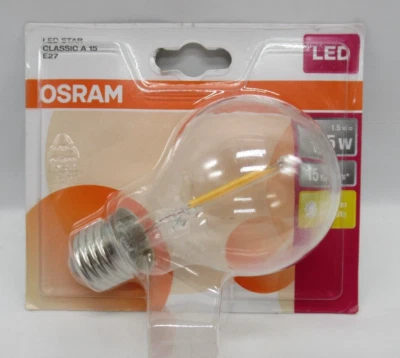Osram LED Filament Star Classic Leuchtmittel Birnenform 1,6W = 15W E27 klar 136l - Bild 1 von 3