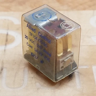 Allied Control TF154-CC-CC Relay, 520 Ohms, 20 VDC - USED - Image 1 of 4