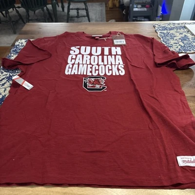 RARE MENS NCAA SOUTH CAROLINA GAMECOCKS Mitchell & Ness T Shirt RED XL NWT - Image 1 of 4