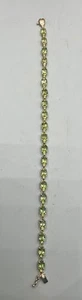 14 KARAT YELLOW GOLD PERIDOT TENNIS BRACELET - Picture 1 of 6