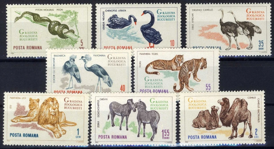 Romania 1964 BUCHAREST ZOO, Gradina Zoologica Bucuresti , ANIMALS ,MNH,OG b - Image 1 of 1