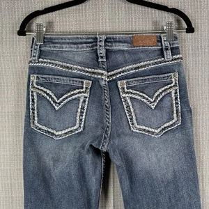 Shyanne Bootcut Jeans Womens Sz 27x34 (27x29) Cowgirl Western Embroidered Flap - Picture 1 of 21