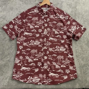 Reyn Spooner Shirt Men L Collegiate Football Texas A&M Aggies Burgundy Hawaiian - Picture 1 of 9