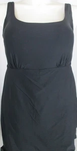 LANDS END Black Tummy Control Square Neck Swim Dress Swimsuit Womens 22W NEW - Picture 1 of 10