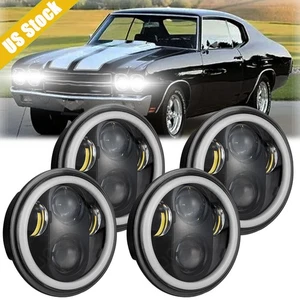 4x 5.75" 5-3/4 inch LED Headlights Hi/Lo Beam DRL for Chevy Chevelle 1964-1970 - Picture 1 of 20