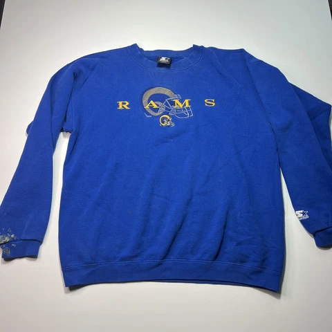 St Louis LA Rams Vintage Starter NFL Embroidered Sweatshirt Mens XL Blue 90s USA Cover