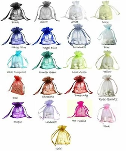 Organza bags 4 each 4" x 6" draw string bag choose color wedding jewelry pouch - Picture 1 of 1