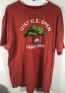121st US Open Torrey Pines XL Herren Rot Grafik Logo Kurzarm Tshirt Golf - Bild 1 von 8