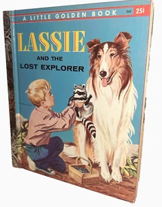 Little Golden Book #343 1st Edition LASSIE Lost Explorer 1958 NICE - Imagen 1 de 7