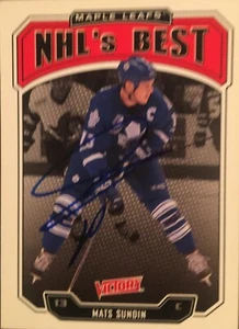 Tarjeta de hockey Mats Sundin Toronto Maple Leafs firmada por la NHL - Imagen 1 de 2
