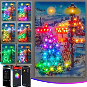 Arte de Pared Terciopelo Paisaje Árbol de Navidad LED 20"*28" - Modos Personalizados Color RGB - Imagen 1 de 1