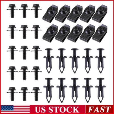 35PCS FOR HONDA BODY BOLTS & U-NUT CLIPS M6 ENGINE COVER UNDERTRAY SPLASH SHIELD - Image 1 of 4