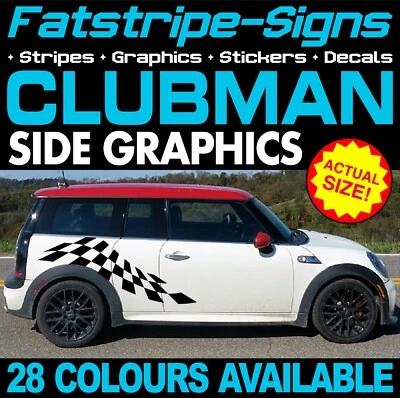 MINI CLUBMAN GRAFICHE STRISCE DECALCOMANIE ADESIVI TURBO R55 F54 1.6 CLUBVAN - Immagine 1 di 2