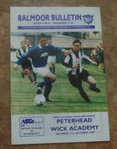 1998-99 (Oct) Peterhead v Wick Academy - Scottish Highland League - Picture 1 of 2