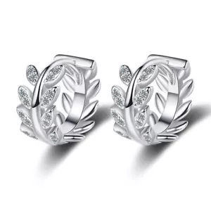 925 Sterling Silver Stone Hoop Stud Earrings Womens Girls Jewellery New - Picture 1 of 10