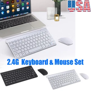 Mini Wireless Keyboard And Mouse Set Waterproof 2.4G For Mac Apple PC Computer - Picture 1 of 20