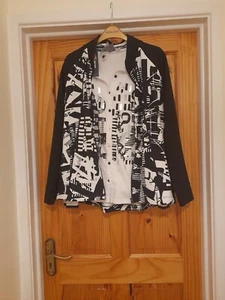 Dolcezza  ladies jacket size 16 black/white - Picture 1 of 2