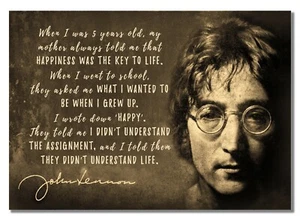 John Lennon Zitat #2 Sänger Musik Mix-Technik Digital Poster Motivation Foto  - Bild 1 von 5
