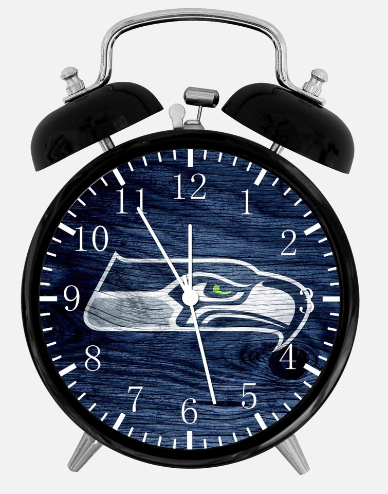  Seattle Seahawks Alarm Desk Clock 3.75" Home or Office Decor E447 Nice For Gift - Image 1 of 1