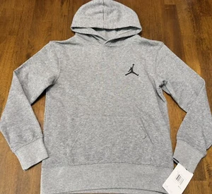 NWT Nike Jordan Jumpman Fleece Pullover Hoodie Gray Size Medium 10-12 Years - Picture 1 of 1