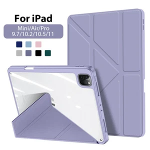 For iPad 7th 8th 9th 10th Pro 11 Air 5/4 Mini PU Smart Case Stand Magnetic Cover - Picture 1 of 20