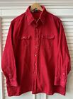Vintage Men’s RED CORDUROY Shirt Fine Combed Cotton Country Touch XL