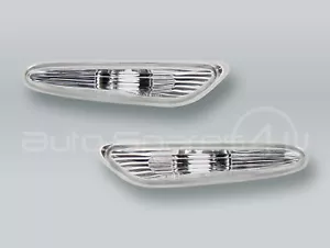 TYC Clear Fender Side Marker Lights PAIR fits 2004-2009 BMW 5-Series E60 E61 - Picture 1 of 3