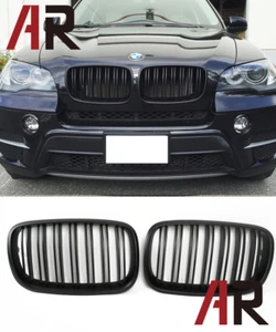 M Style Matte Black Front Grille Grill For 2007-2013 BMW E70 E71 X5 X6 SUV - Picture 1 of 3